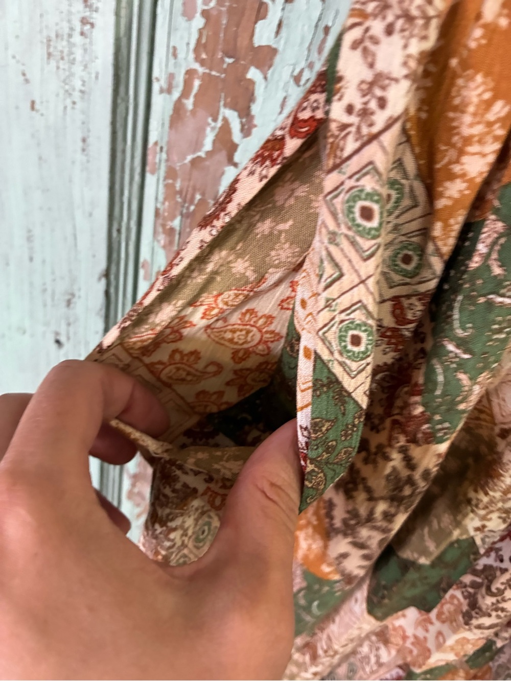 Boho Patchwork wide leg romper - Picture 3 of 6